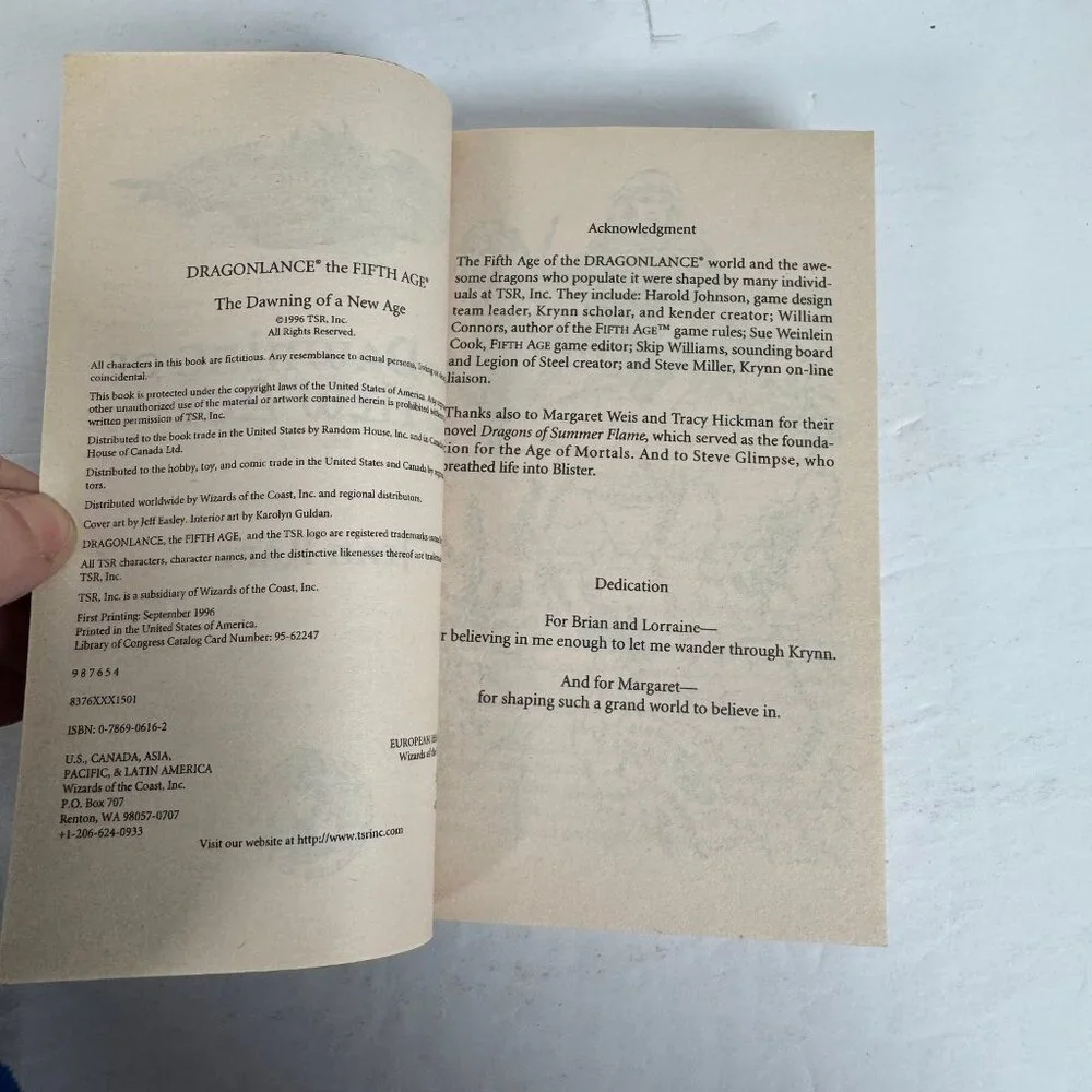 The Dawning of a New Age Jean Rabe 1996 First Printing Dragonlance‎ Fantasy TSR